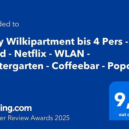 Cozy Wilkipartment Bis 4 Pers - Hund - Netflix - Wlan - Wintergarten - Coffeebar - Popcorn Verl Εξωτερικό φωτογραφία